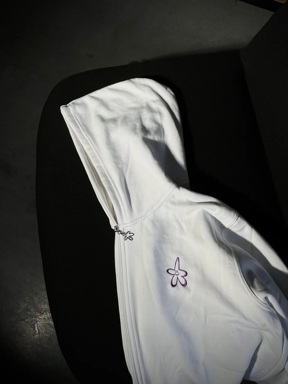 FLOR FANTASTY FLOWER ZIP UP WHITE