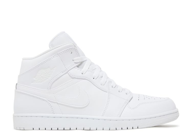 JORDAN 1 MID TRIPLE WHITE