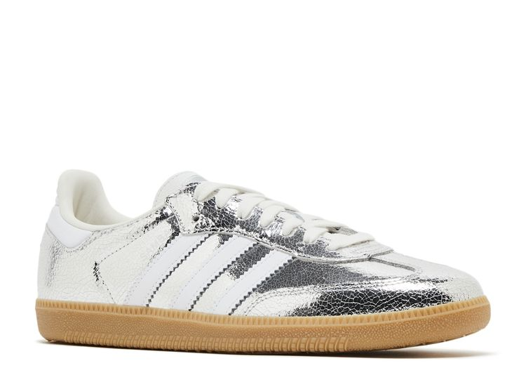 ADIDAS SAMBA SILVER CRACKED LEATHER
