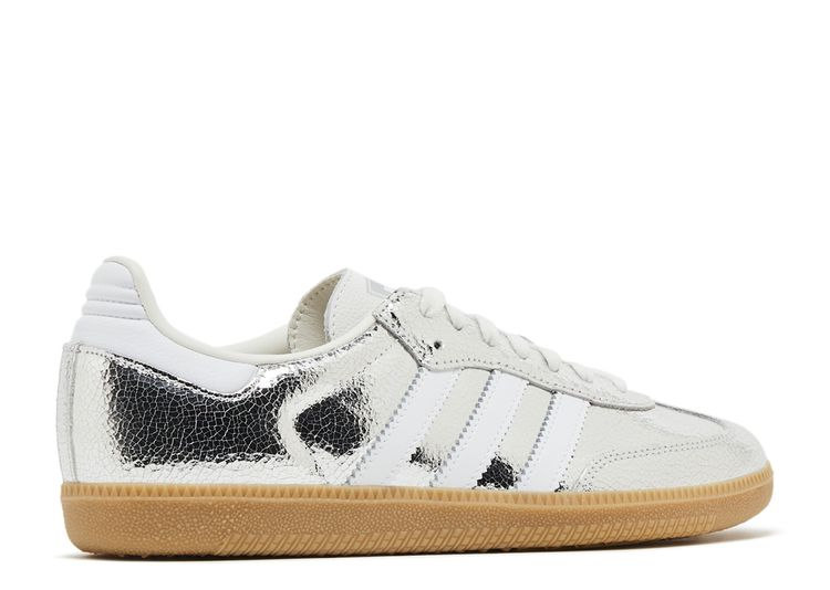 ADIDAS SAMBA SILVER CRACKED LEATHER