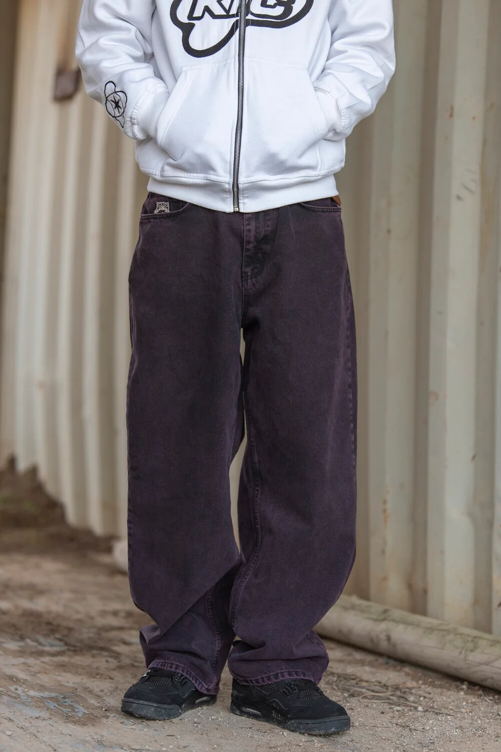 KEEP IT CLEAN LOOSE PANTS PURPLE OVERDYE