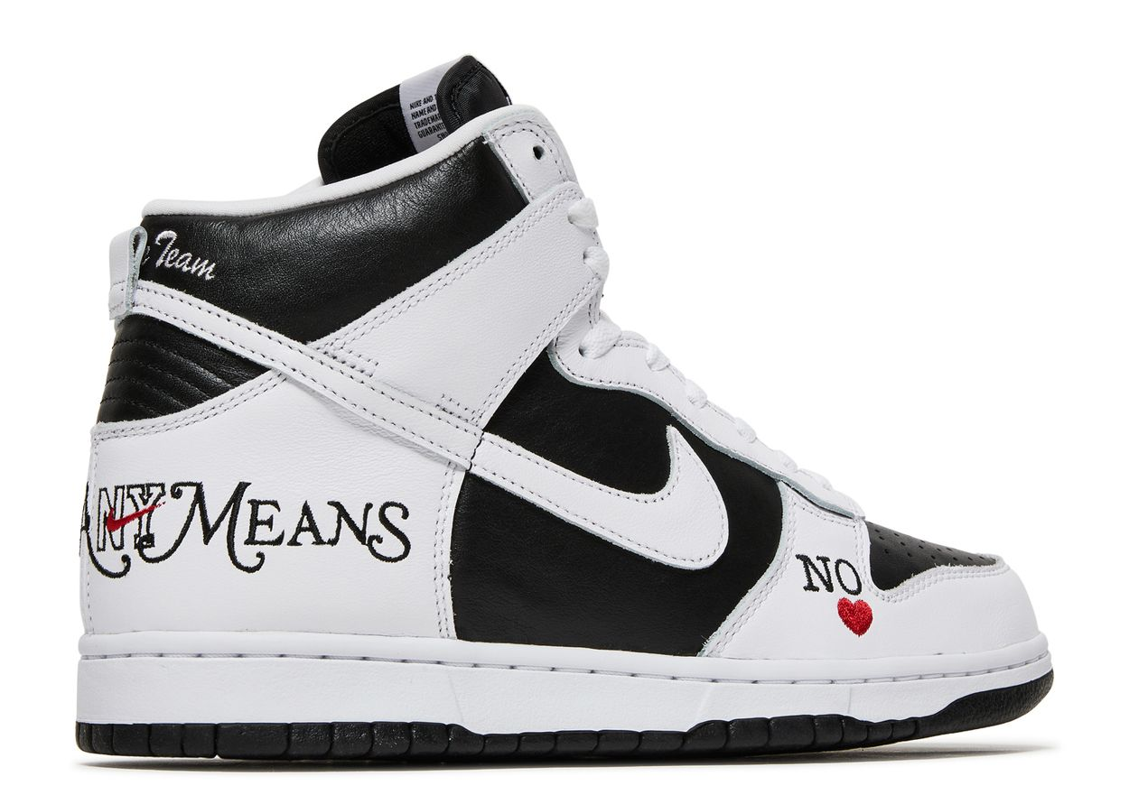 NIKE SB DUNK HIGH SUPREME BY ANY MEANS BLACK