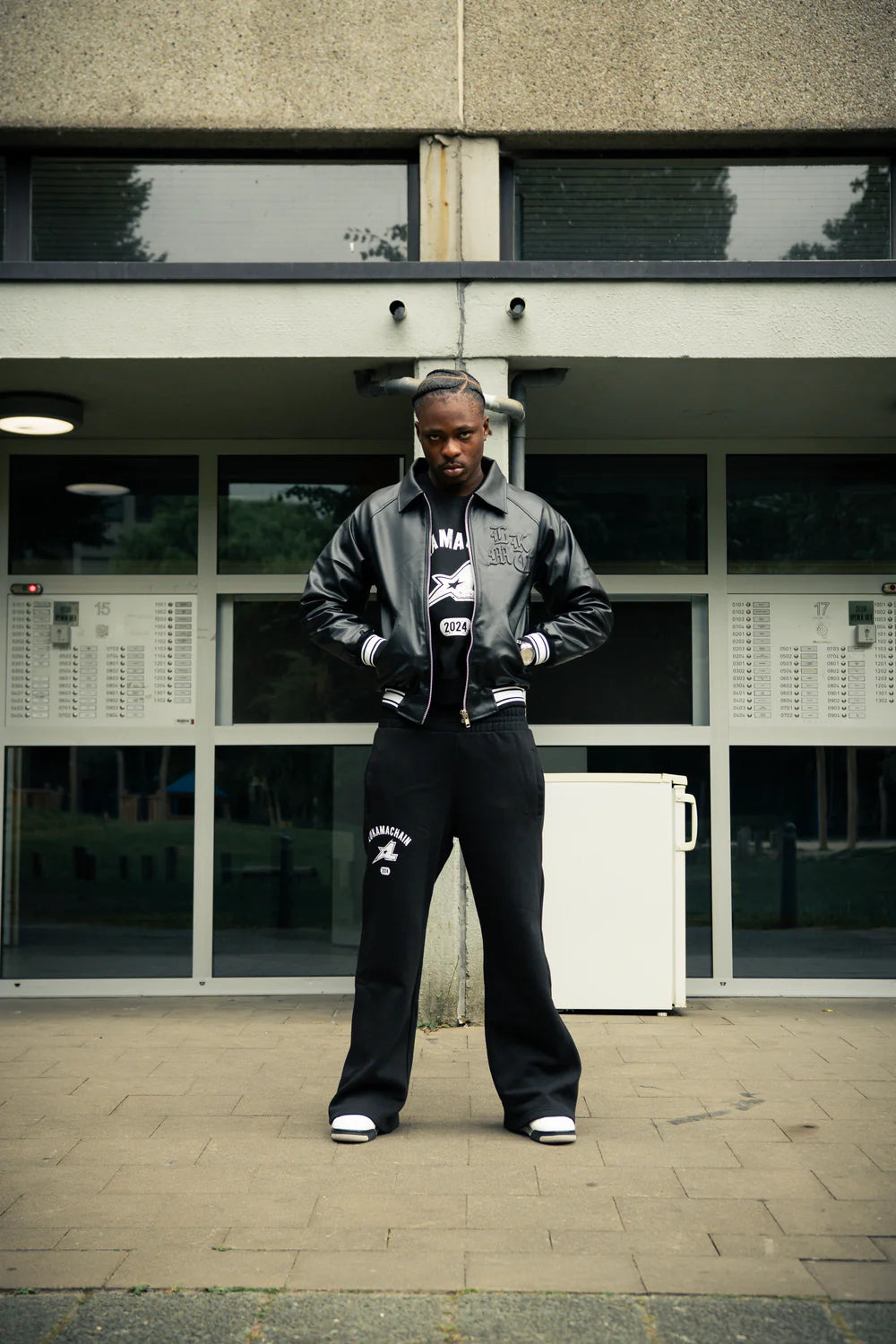 LUKAMACHAIN LEATHER JACKET BLACK