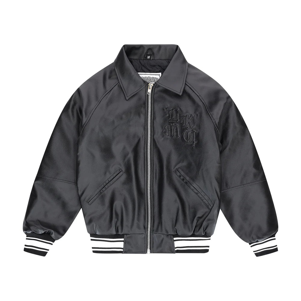 LUKAMACHAIN LEATHER JACKET BLACK