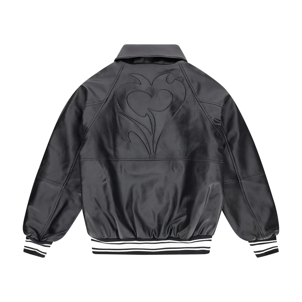 LUKAMACHAIN LEATHER JACKET BLACK