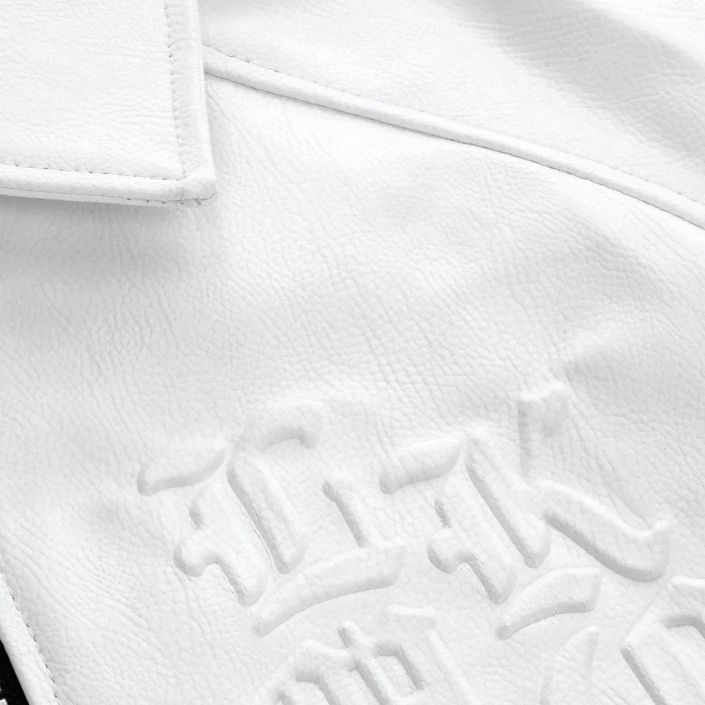 LUKAMACHAIN LEATHER JACKET WHITE