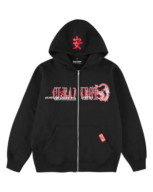 KEEP IT CLEAN TATSU DRAGON ZIPPER BLACK