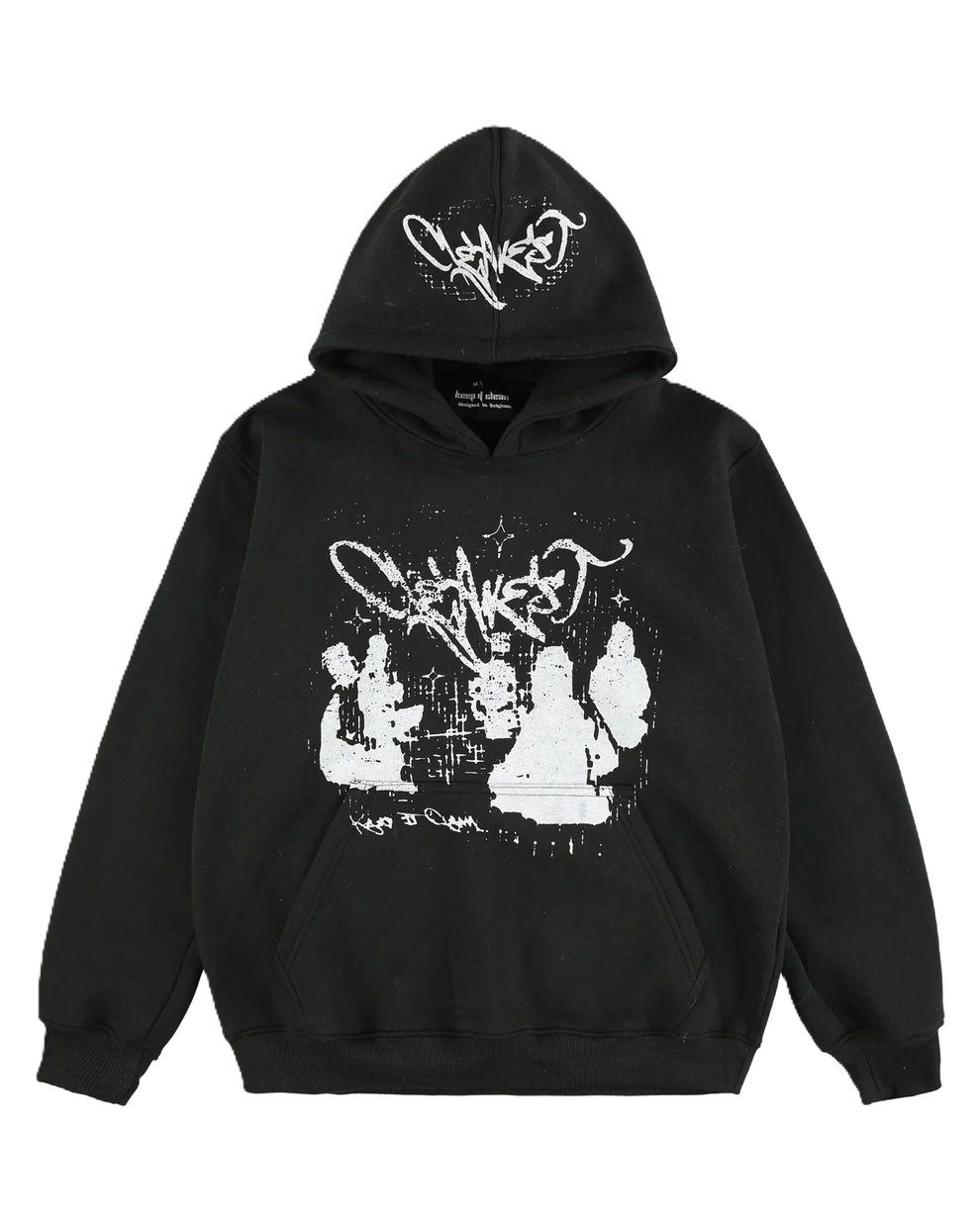 KEEP IT CLEAN GRUNGE HOODIE BLACK