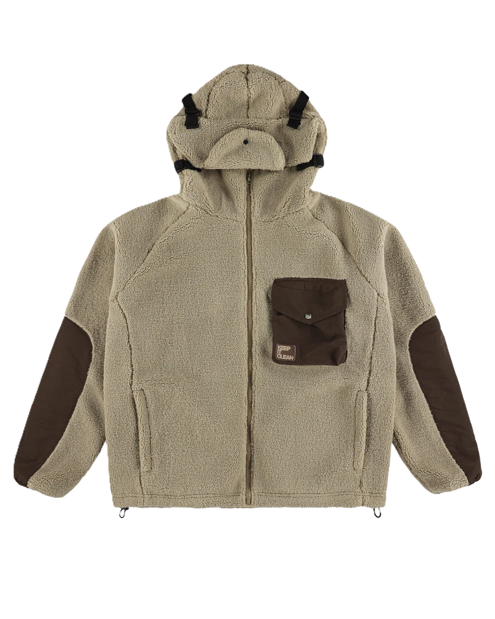 KEEP IT CLEAN SHERPA JACKET MOCHA BROWN