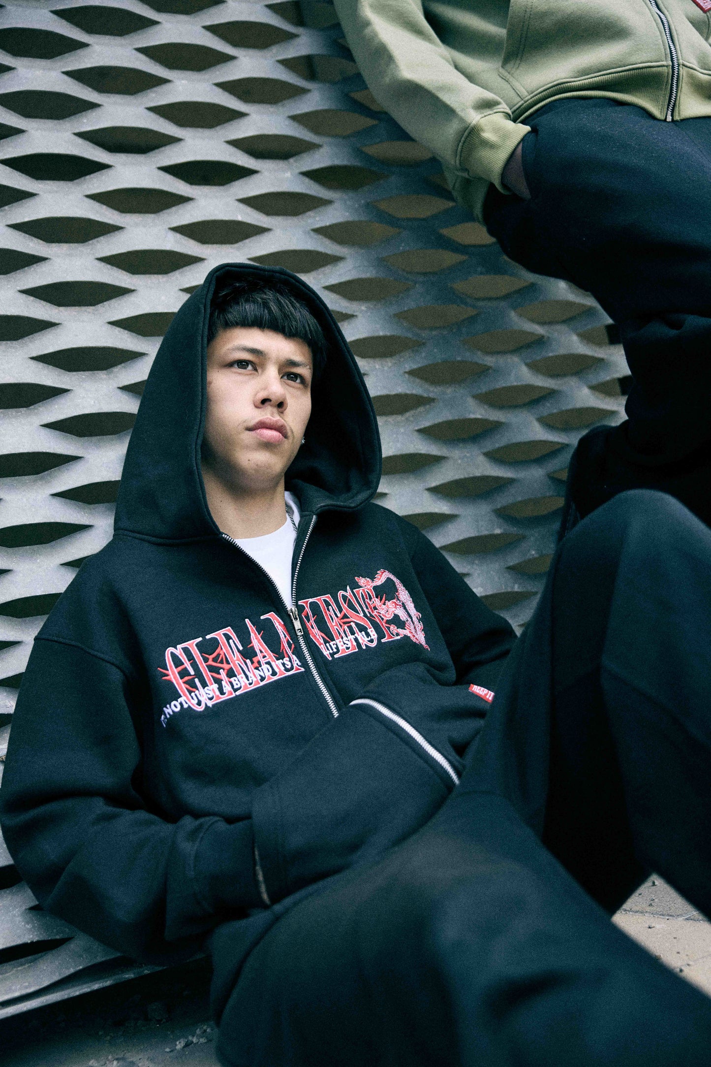 KEEP IT CLEAN TATSU DRAGON ZIPPER BLACK