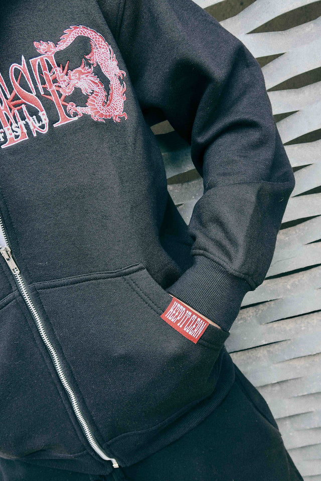 KEEP IT CLEAN TATSU DRAGON ZIPPER BLACK