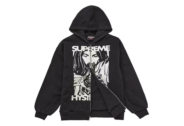 SUPREME HYSTERIC GLAMOUR ZIP UP BLACK