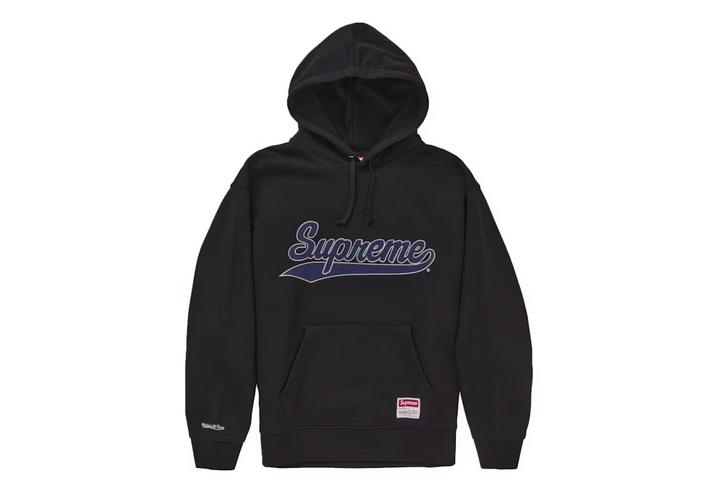 SUPREME MITCHEL & NESS NCAA HOODIE BLACK