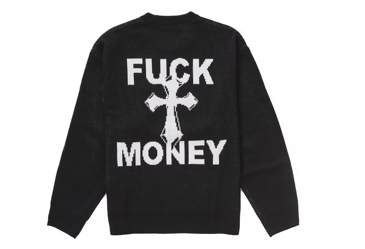 SUPREME FUCK MONEY SWEATER BLACK