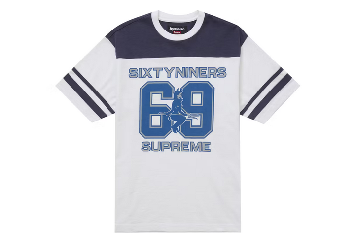 SUPREME HYSTERIC GLAMOUR 69 FOOTBALL TOP WHITE