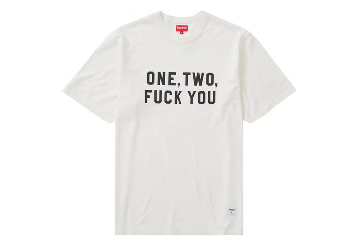 SUPREME ONE TWO FUCK YOU TEE WHITE