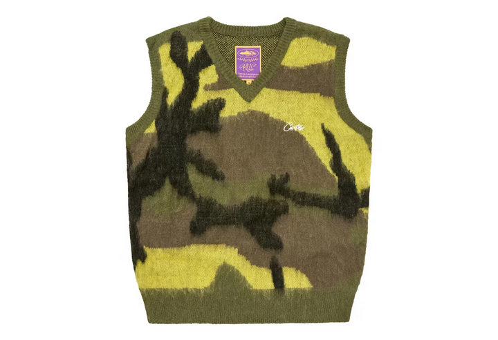 CORTEIZ MOHAIR KNIT VEST GUTTA CAMO