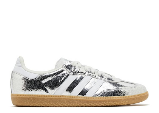 ADIDAS SAMBA SILVER CRACKED LEATHER