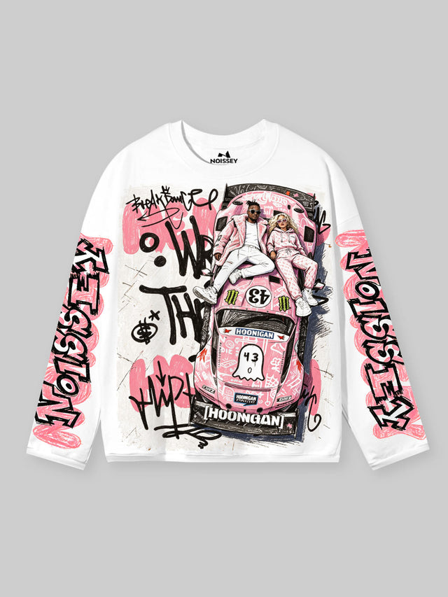 PINK HOONIGAN GRAFITI LONGSLEEVE WHITE