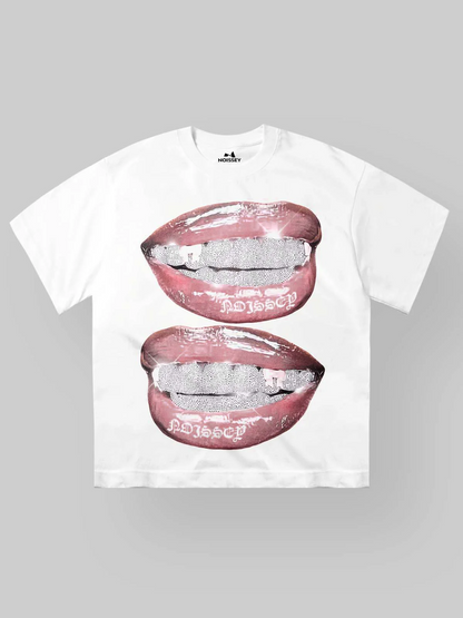 GLITTERING DIAMOND GRILLS T-SHIRT WHITE