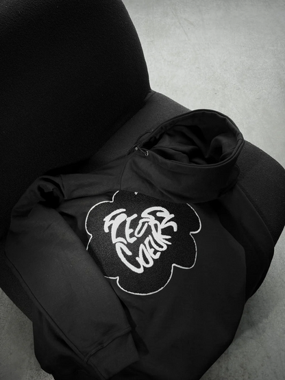 FLOR FANTASTY FLOWER ZIP UP BLACK