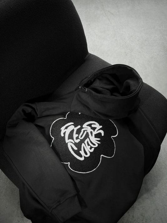 FLOR FANTASTY FLOWER ZIP UP BLACK