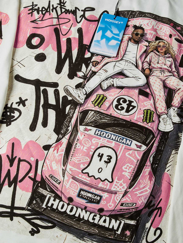 PINK HOONIGAN GRAFITI LONGSLEEVE WHITE