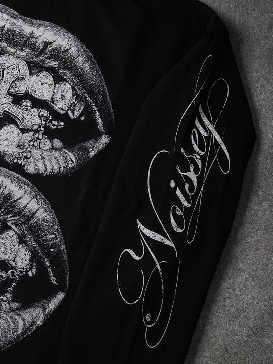 SILVER METALLIC LIPS LONGSLEEVE