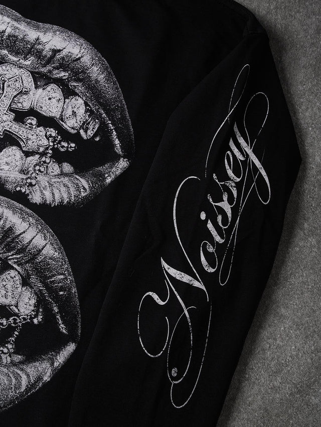SILVER METALLIC LIPS LONGSLEEVE