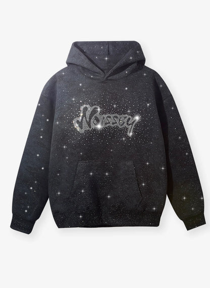 GLITTER LOGO HOODIE BLACK