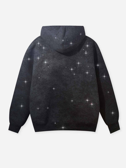 GLITTER LOGO HOODIE BLACK