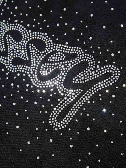 GLITTER LOGO HOODIE BLACK