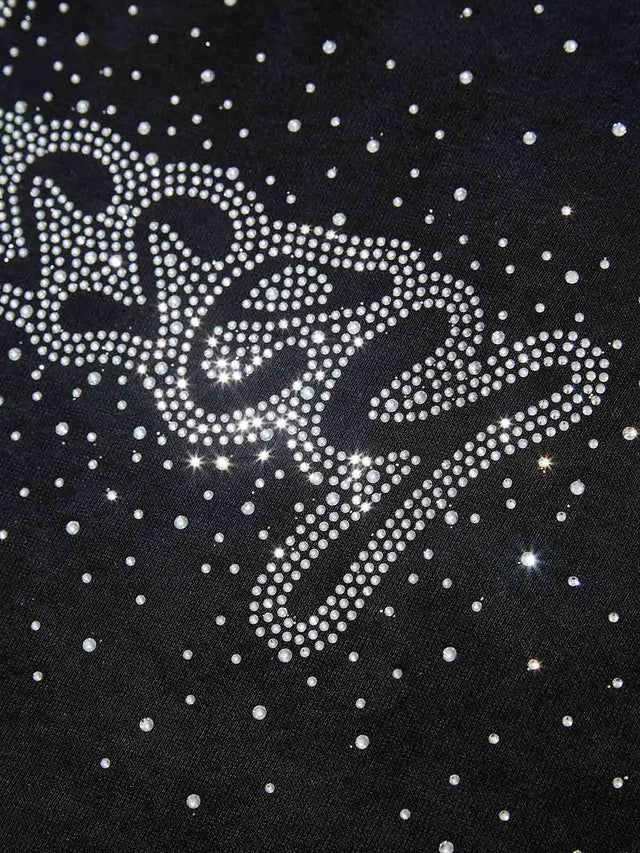 GLITTER LOGO HOODIE BLACK