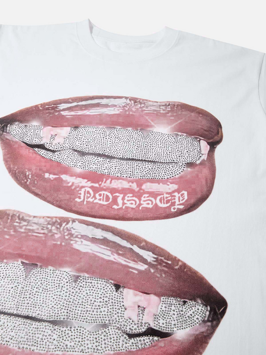GLITTERING DIAMOND GRILLS T-SHIRT WHITE