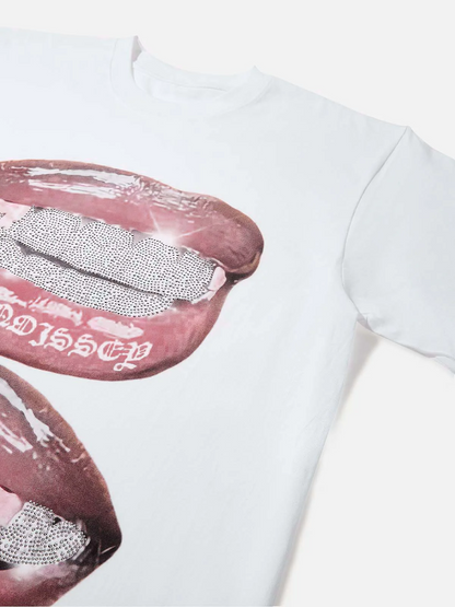 GLITTERING DIAMOND GRILLS T-SHIRT WHITE