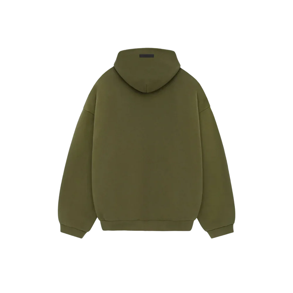 FEAR OF GOD ESSENTIALS FLEECE HOODIE MILITARY GREEN