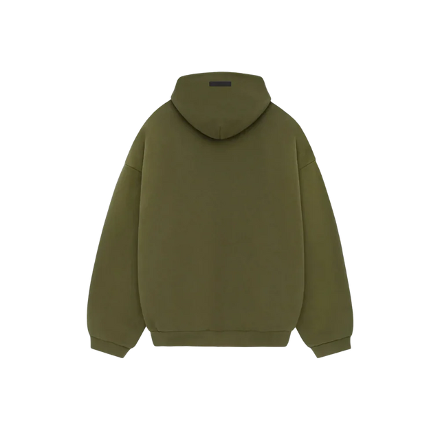 FEAR OF GOD ESSENTIALS FLEECE HOODIE MILITARY GREEN