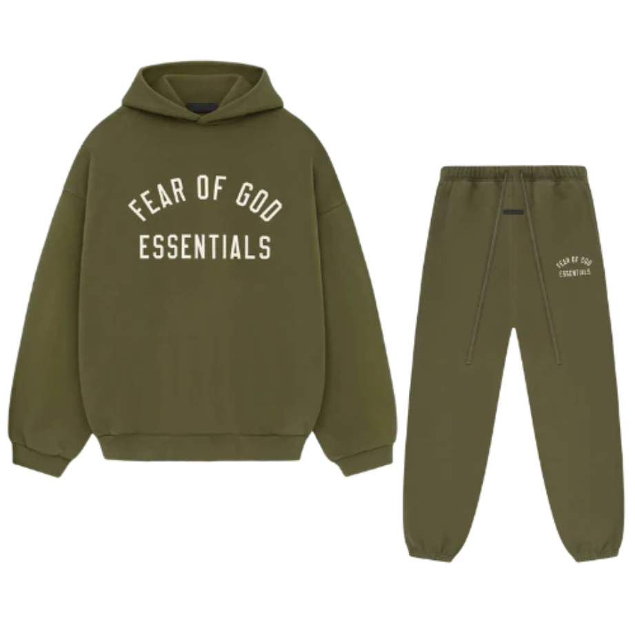 FEAR OF GOD ESSENTIALS MILITARY GREEN FULL SET