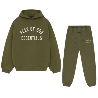 FEAR OF GOD ESSENTIALS MILITARY GREEN FULL SET