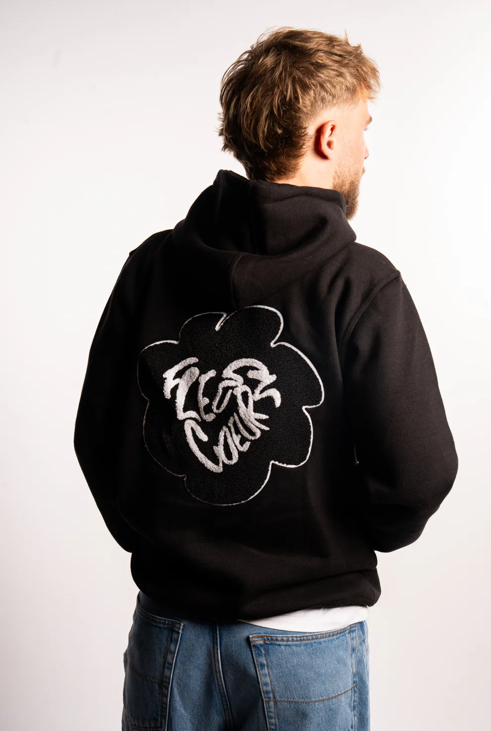 FLOR FANTASTY FLOWER ZIP UP BLACK