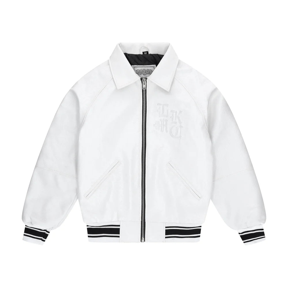 LUKAMACHAIN LEATHER JACKET WHITE