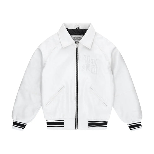 LUKAMACHAIN LEATHER JACKET WHITE