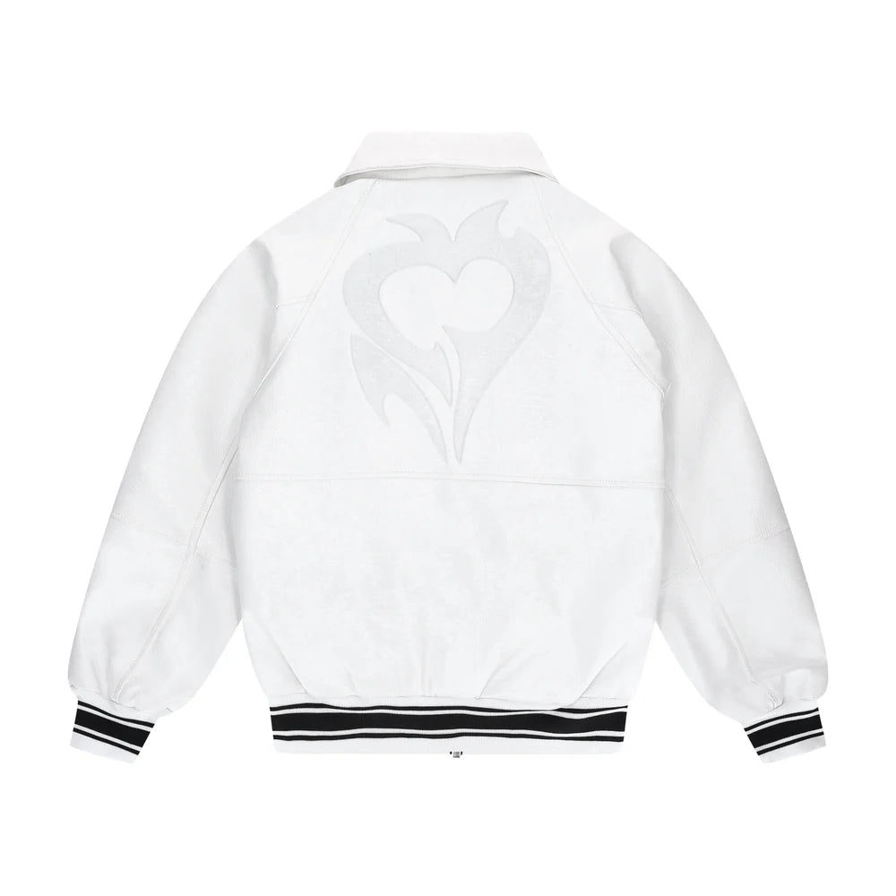 LUKAMACHAIN LEATHER JACKET WHITE
