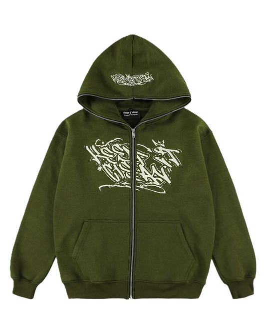 KEEP IT CLEAN SIXT SENSE FULL ZIPPER MOSS GREEN
