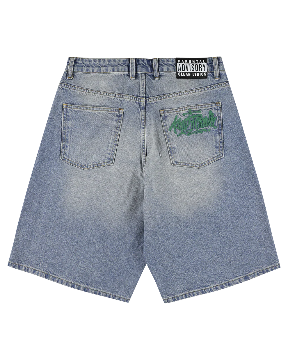 KEEP IT CLEAN LOOSE SHORT BLUE EMBROIDED