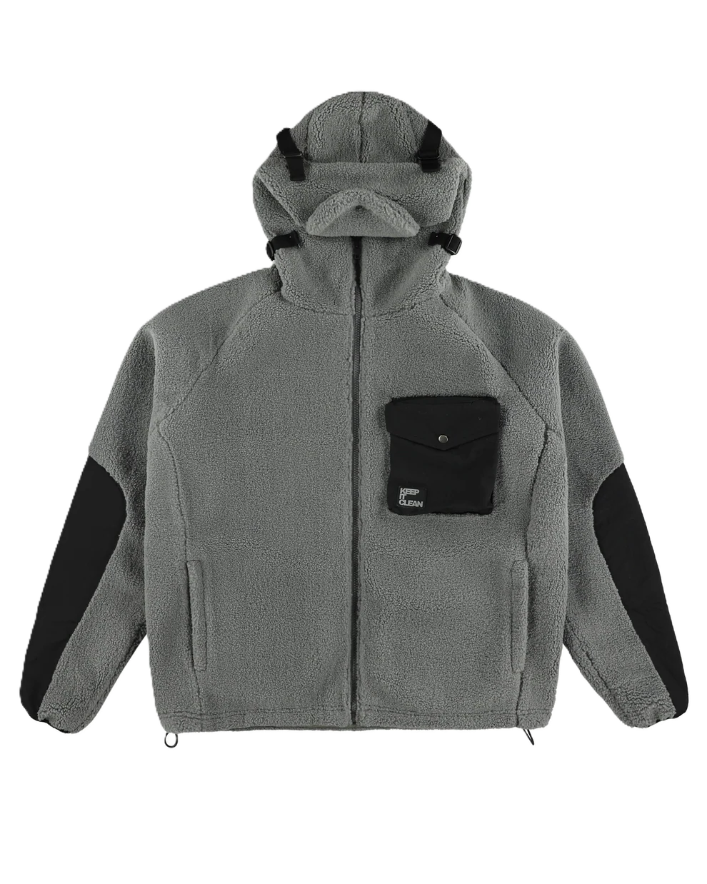 KEEP IT CLEAN SHERPA JACKET ASH GREY