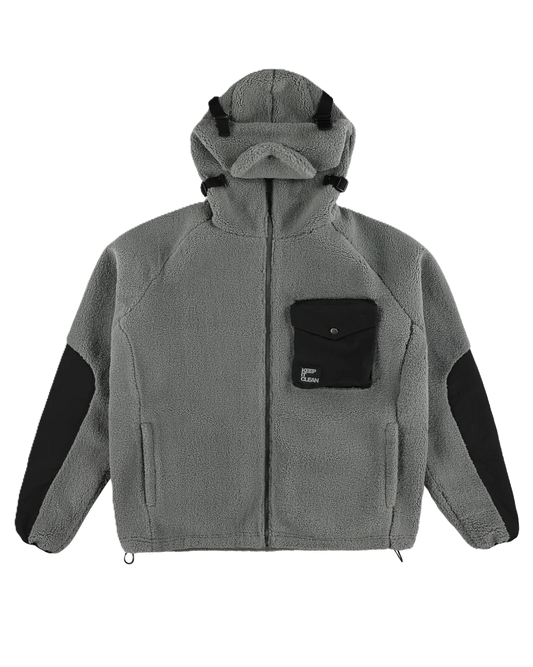 KEEP IT CLEAN SHERPA JACKET ASH GREY