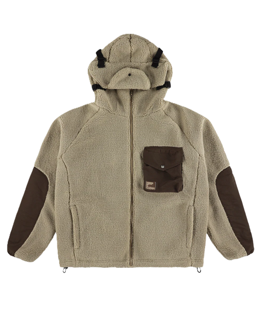 KEEP IT CLEAN SHERPA JACKET MOCHA BROWN