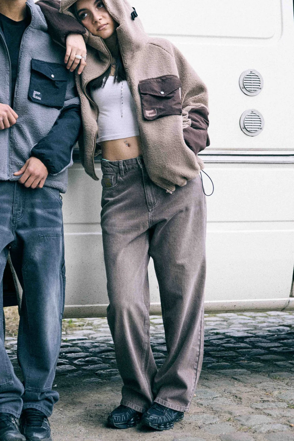 KEEP IT CLEAN LOOSE PANTS WASHED SMOKE