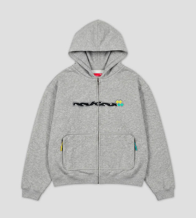NEUFDEUX MELT ZIP HOODIE GREY